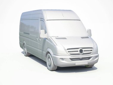 3D beyaz teslim Van simgesi