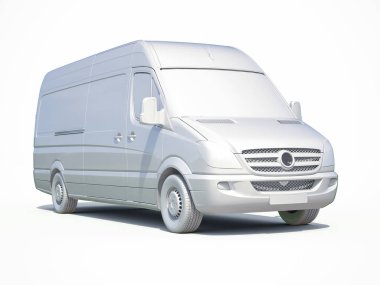 3D beyaz teslim Van simgesi