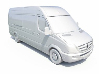 3D beyaz teslim Van simgesi