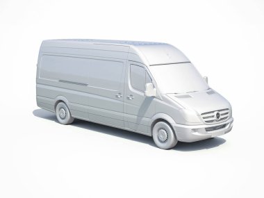 3d White Delivery Van Icon clipart