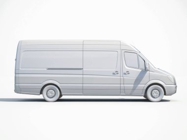 3D beyaz teslim Van simgesi