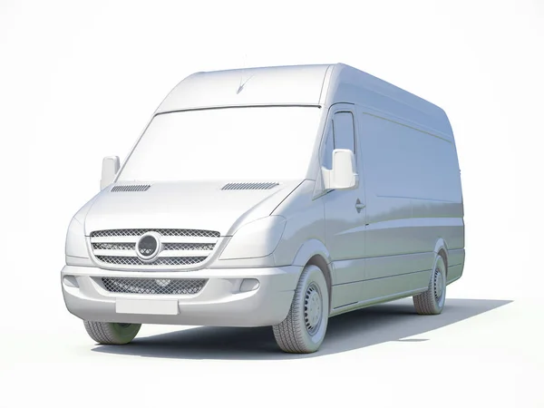 3d White Delivery Van Icon — Stock Photo, Image