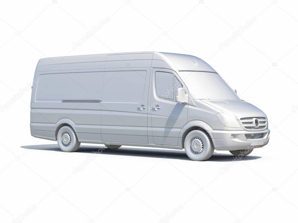 3d White Delivery Van Icon