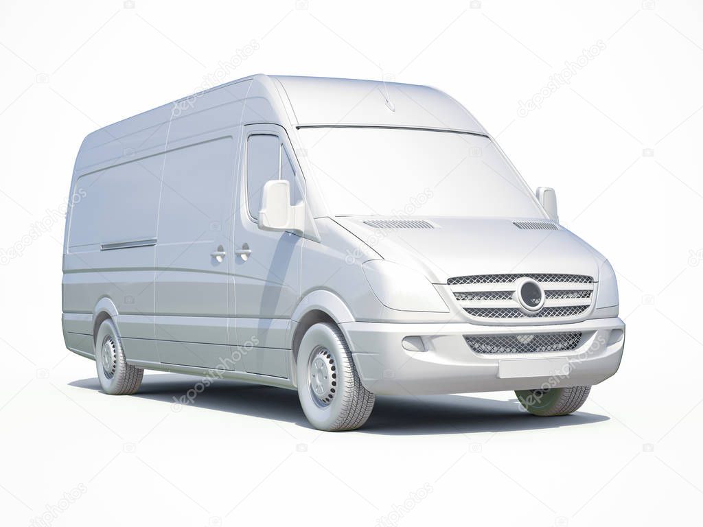 3d White Delivery Van Icon