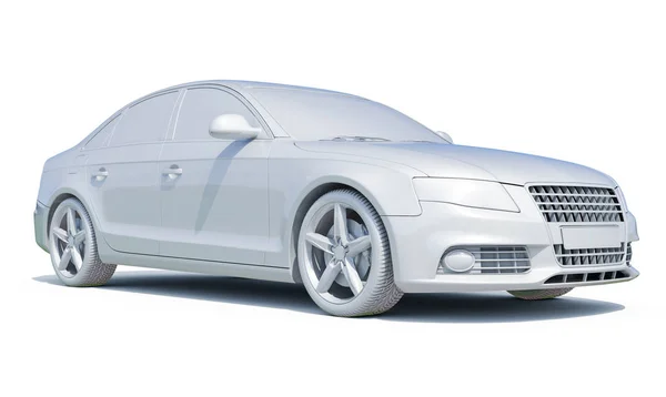 3d carro branco em branco modelo — Fotografia de Stock