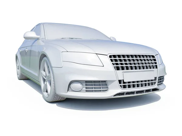 3d carro branco em branco modelo — Fotografia de Stock