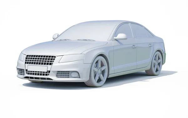 Modello bianco vuoto dell'automobile 3d — Foto Stock