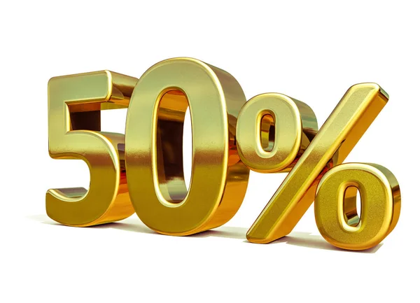 3d ouro 50 por cento sinal — Fotografia de Stock