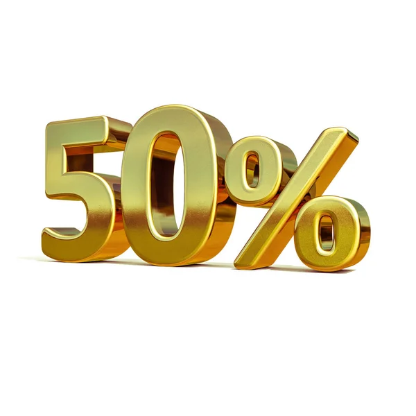 3D guld 50 procent tecken — Stockfoto