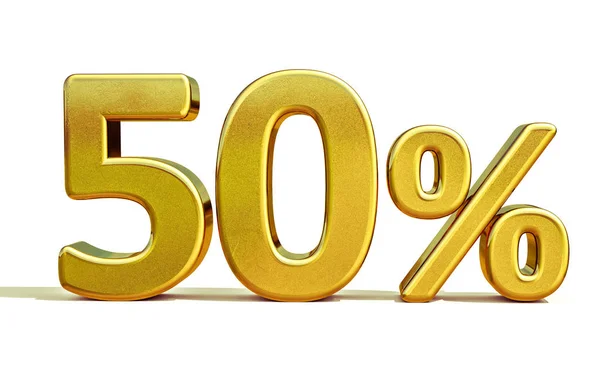 3D gold 50 procent znak — Zdjęcie stockowe