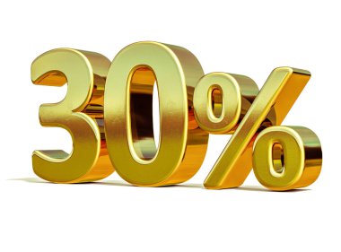 3d Altın% 30 İndirim İşareti