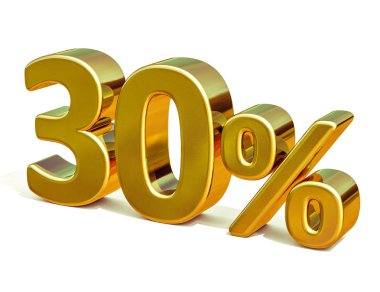 3d Altın% 30 İndirim İşareti