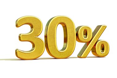 3d Altın% 30 İndirim İşareti