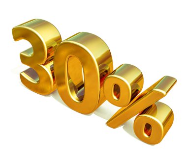 3d Altın% 30 İndirim İşareti