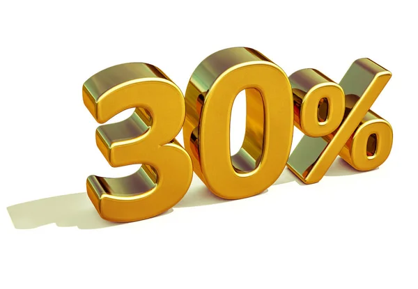 3d Gold 30% sleva znamení — Stock fotografie