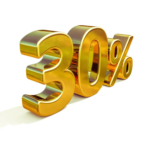 3d Gold 30 Prozent Rabatt Zeichen — Stockfoto