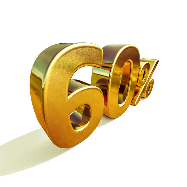 3D altın %60 60 indirim işareti — Stok fotoğraf