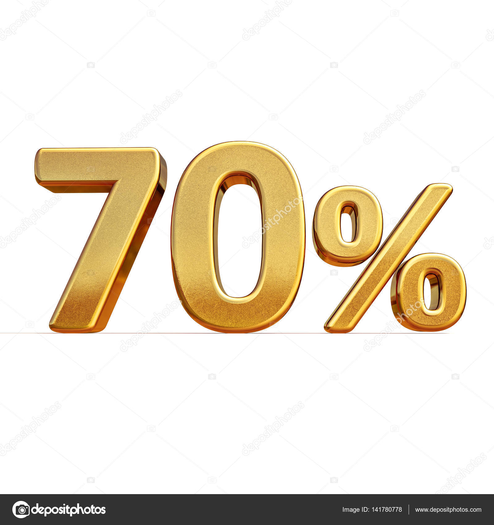 3d Gold 70 Seventy Percent Discount Sign ⬇ Stock Photo, Image by
