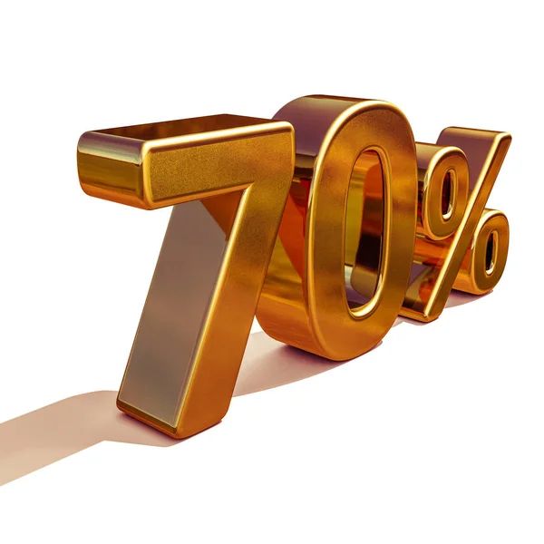 3d Gold 70 Seventy Percent Discount Sign — Stock Photo, Image