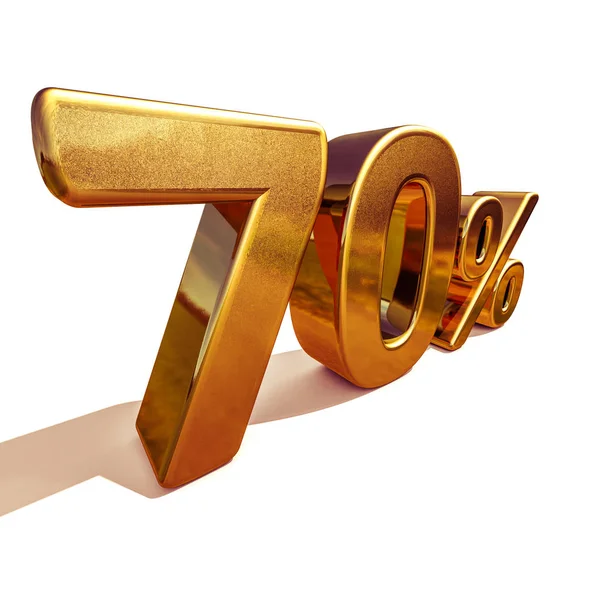 3d Gold 70 Seventy Percent Discount Sign — Stock Photo, Image