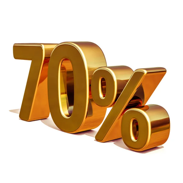 3d Gold 70 Seventy Percent Discount Sign — Stock Photo, Image