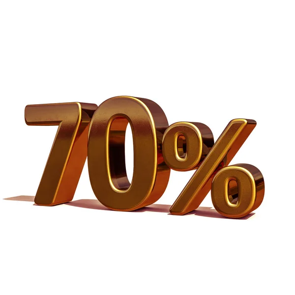 3d Gold 70 Seventy Percent Discount Sign — Stock Photo, Image