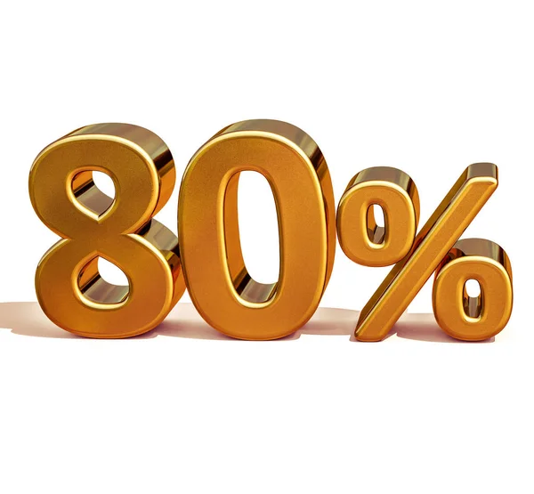 3D 80 złotych Osiemdziesiąt procent zniżki znak — Zdjęcie stockowe
