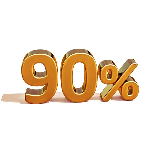 3D-Gold 90 neunzig Prozent Rabatt Zeichen — Stockfoto