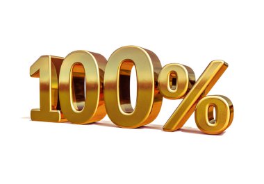 3D altın 100 yüz yüzde işareti indirim