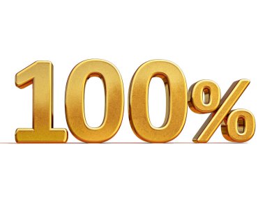 3D altın 100 yüz yüzde işareti indirim
