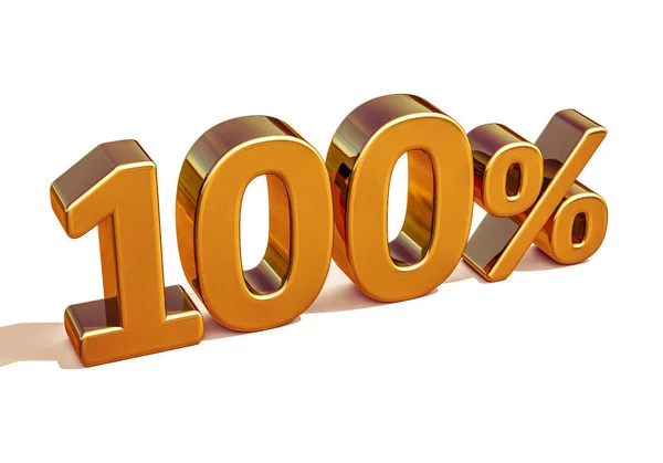 3D gold 100 na 100 % sleva znamení — Stock fotografie