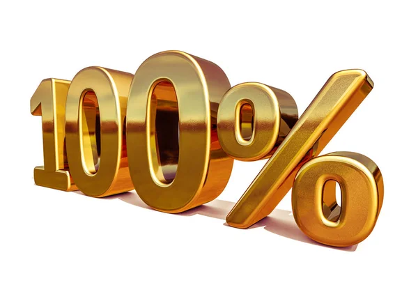 3D gold 100 na 100 % sleva znamení — Stock fotografie