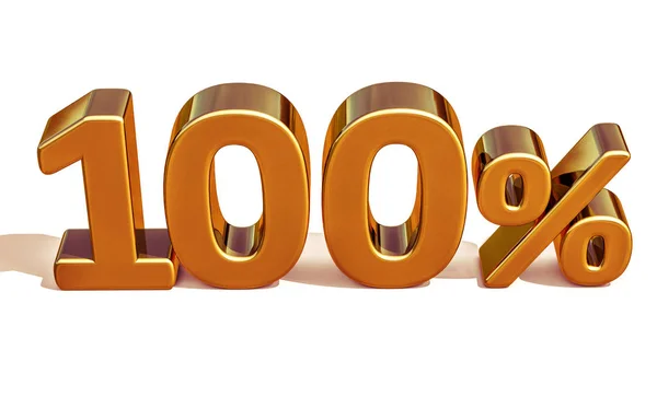 3D-Gold 100 hundert Prozent Rabatt Zeichen — Stockfoto