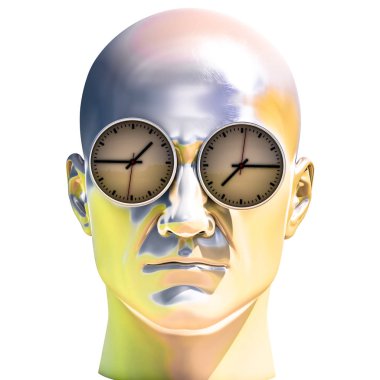 3D endişeli stres altında bunalmış adam portresi