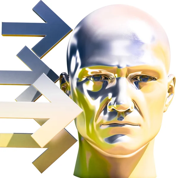3D-Porträt eines besorgten, gestressten und überforderten Mannes — Stockfoto