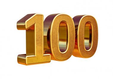 Gold 3d 100th Anniversary Sign clipart