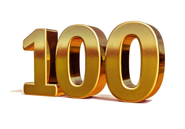 Gold 3d 100th Anniversary Sign — Stock Photo, Image