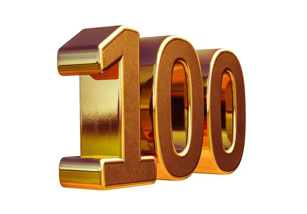 Gold 3d 100-årsjubileum logga — Stockfoto