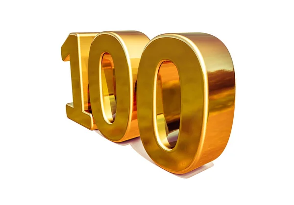 Sinal de aniversário ouro 3d 100th — Fotografia de Stock