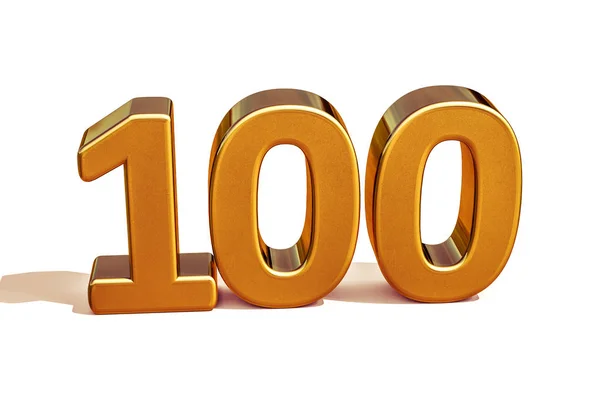 Signo de 100 aniversario de oro 3d — Foto de Stock