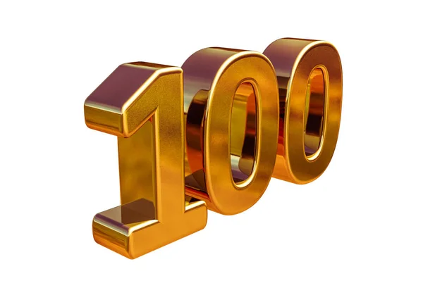 Arany 3d 100 éves jubileuma jel — Stock Fotó