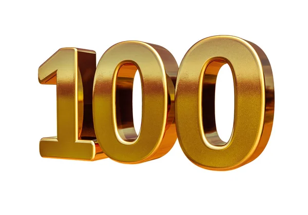 Gold 3d 100th Anniversary Sign — Stock Photo, Image