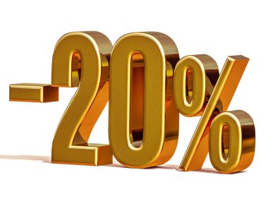 3D altın 20 yirmi yüzde işareti indirim