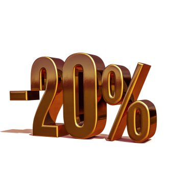 3D altın 20 yirmi yüzde işareti indirim