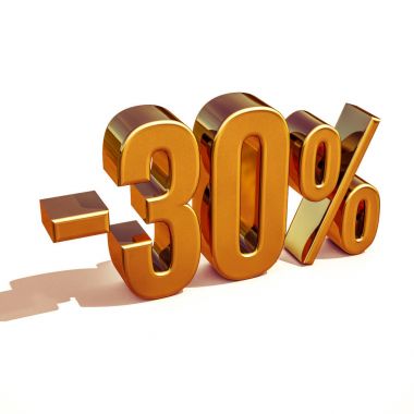 3d Altın% 30 İndirim İşareti