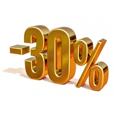 3d Altın% 30 İndirim İşareti