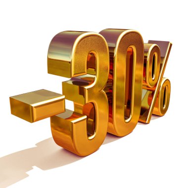 3d Altın% 30 İndirim İşareti