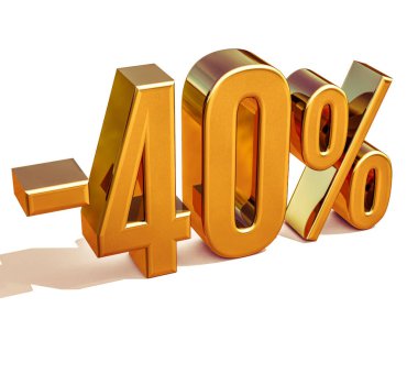 Altın -% 40, Eksi% 40 İndirim İşareti