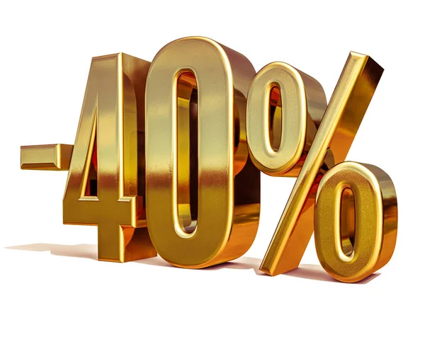 Oro -40%, Menos 40 por ciento signo de descuento — Foto de Stock