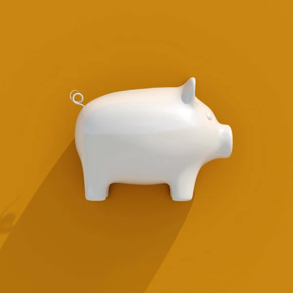 3d White Piggy Bank Icon — Stock Photo, Image